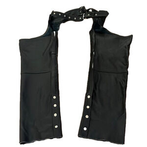 LEATHER chaps, black size medium